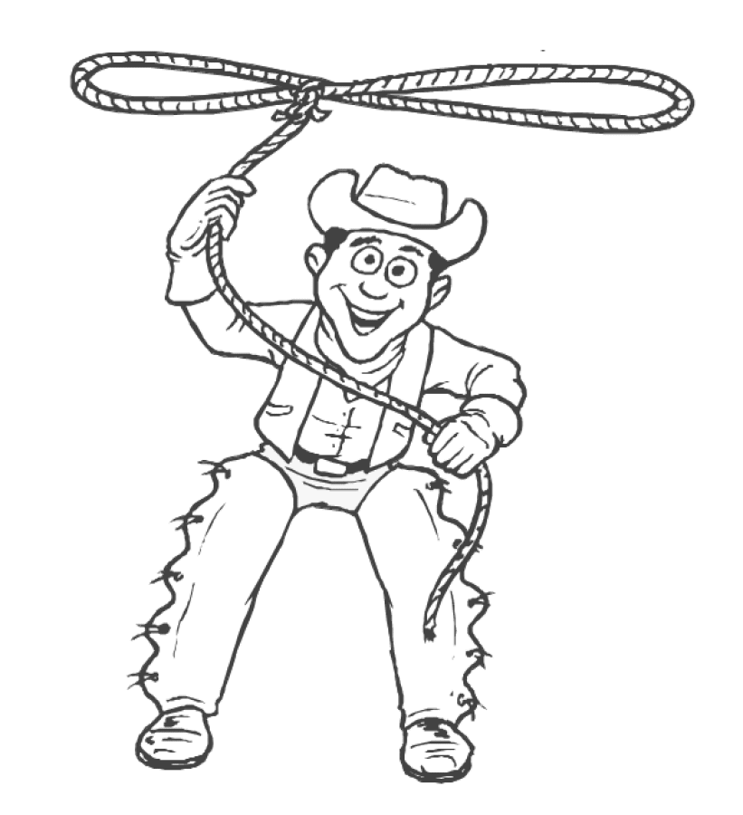 dibujo-para-colorear-vaquero-y-cowboy-imagen-animada-0002