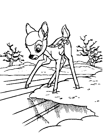 dibujo-para-colorear-bambi-imagen-animada-0029