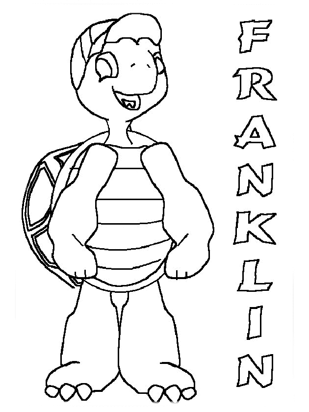 dibujo-para-colorear-franklin-tortuga-imagen-animada-0001